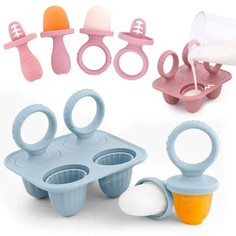 Anneau de dentition en silicone pour bébé, lot de 5, motifs fruits et légumes, sans BPA, forme de lapin - Image 1