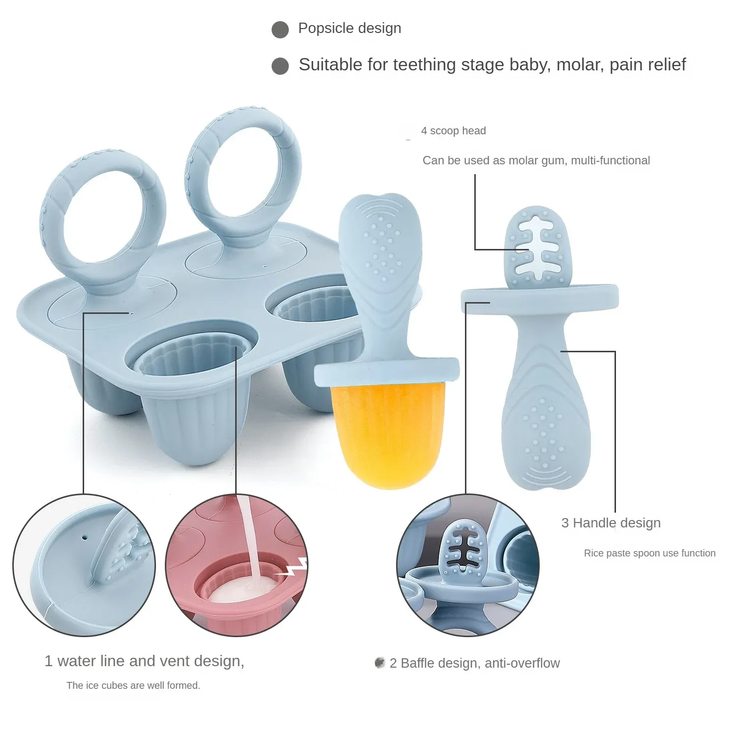 Anneau de dentition en silicone aux formes de fruits et légumes