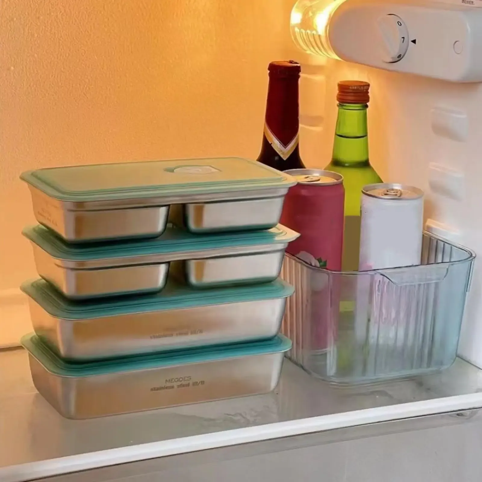 Boîte à déjeuner en acier inoxydable 304 avec compartiments, anti-fuite, hermétique, pour voyage, pique-nique et bureau 4