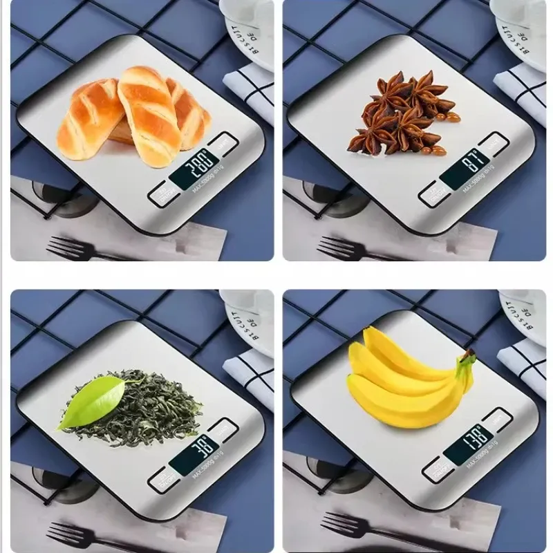 Balance de cuisine numérique sous différents angles
