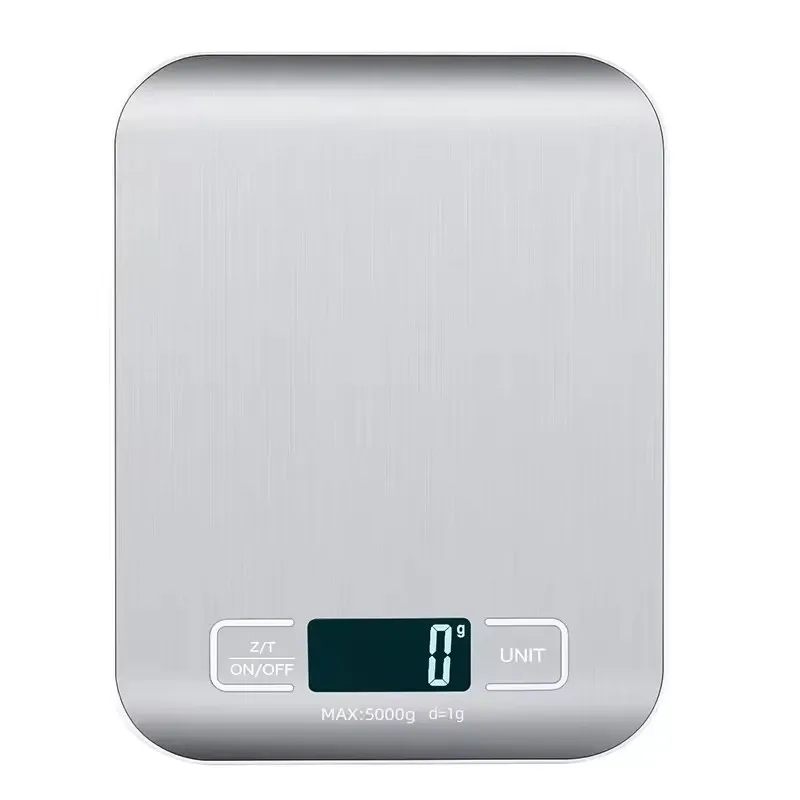 Balance de cuisine numérique à affichage LED en acier inoxydable, précision au gramme, capacité 5 kg 7