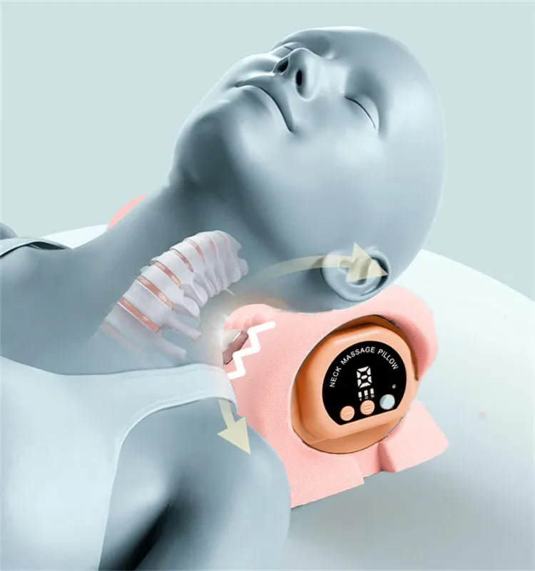 Oreiller de traction cervicale, vue de profil