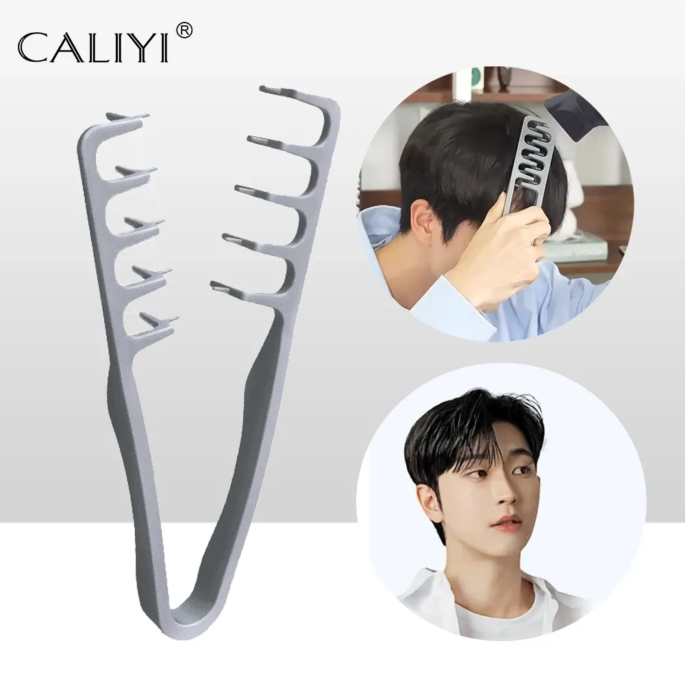 Peigne volumisant à dents larges pour hommes, idéal pour le bouclage et une texture moelleuse, adapté à tous types de cheveux - Image 1