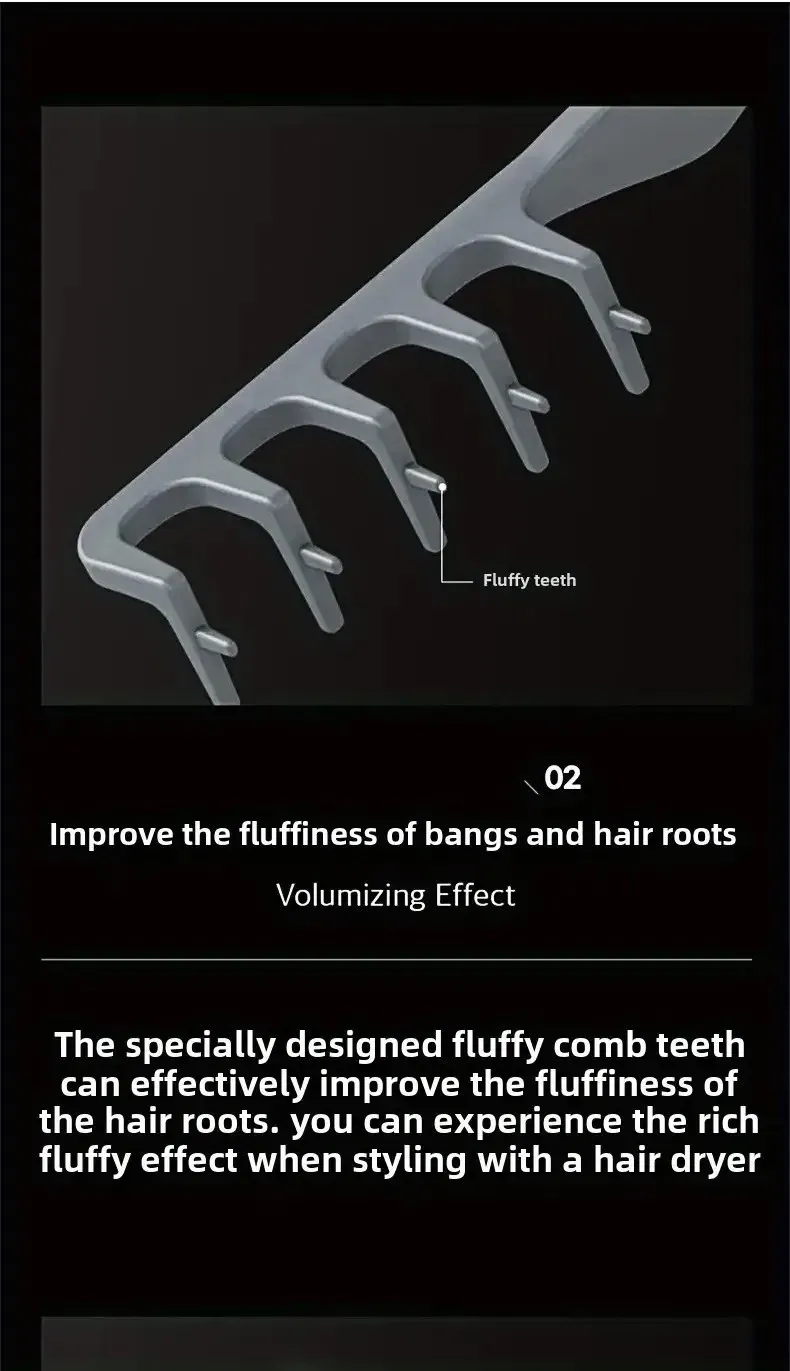 Peigne de coiffure pour hommes, texture moelleuse
