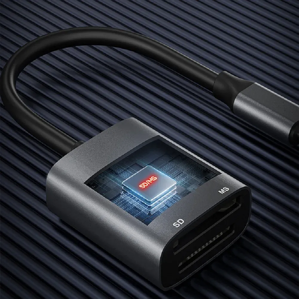 Adaptateur USB-C pour lecteur de cartes Memory Stick Pro Duo et SD pour iPhone, compatible Lightning et USB-C, prise en charge de SD/SDHC/MS 6