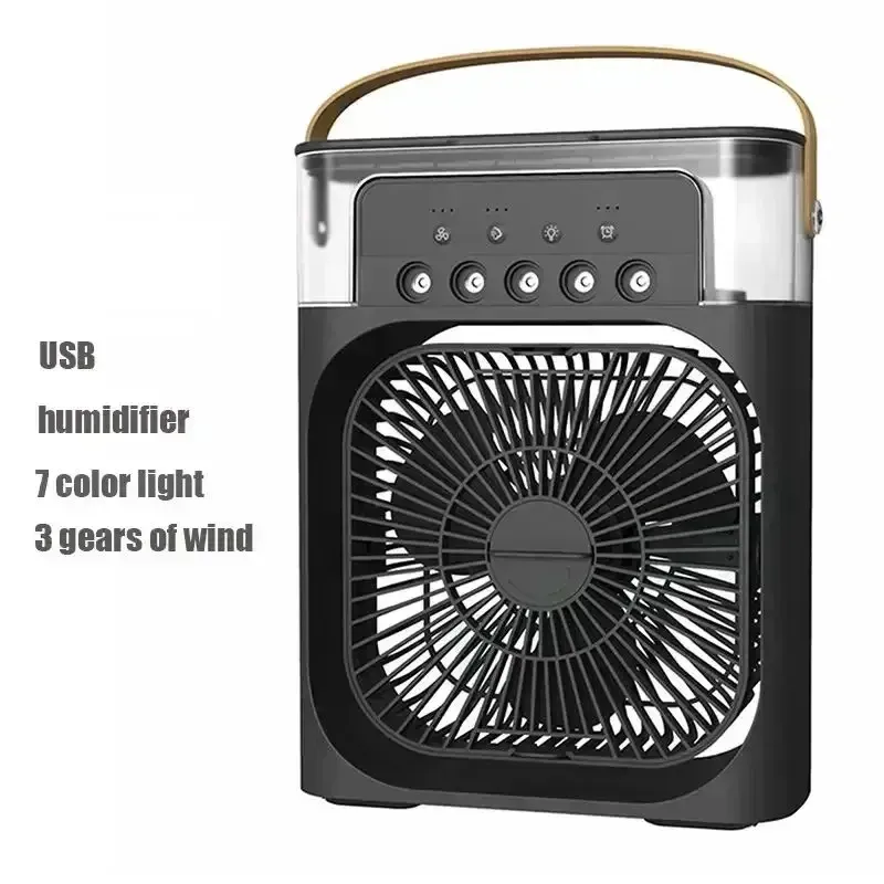 Ventilateur refroidisseur d'air 3 en 1 portable avec humidificateur et veilleuse LED pour bureau et maison 7