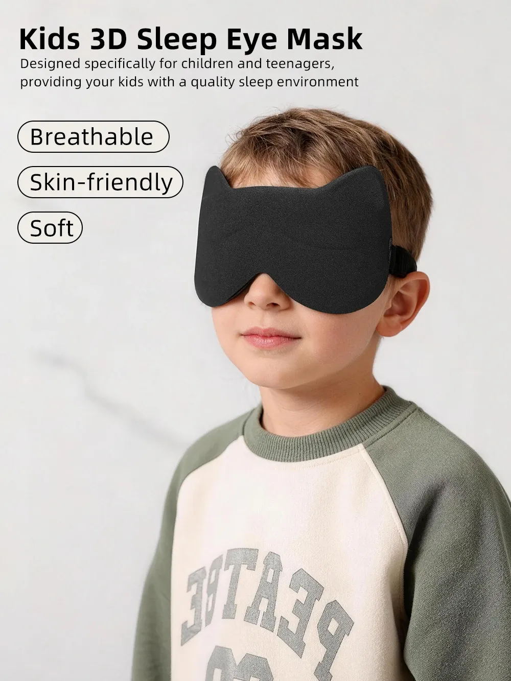 Masque de sommeil pour enfants, vue d'ensemble