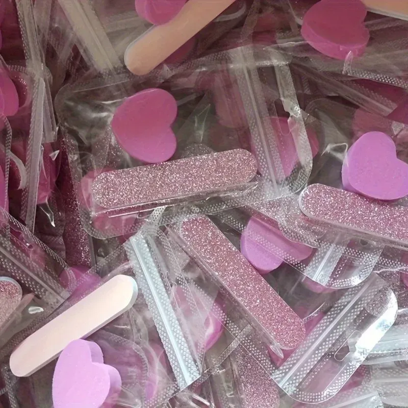 Kit de soin des ongles rose pailleté