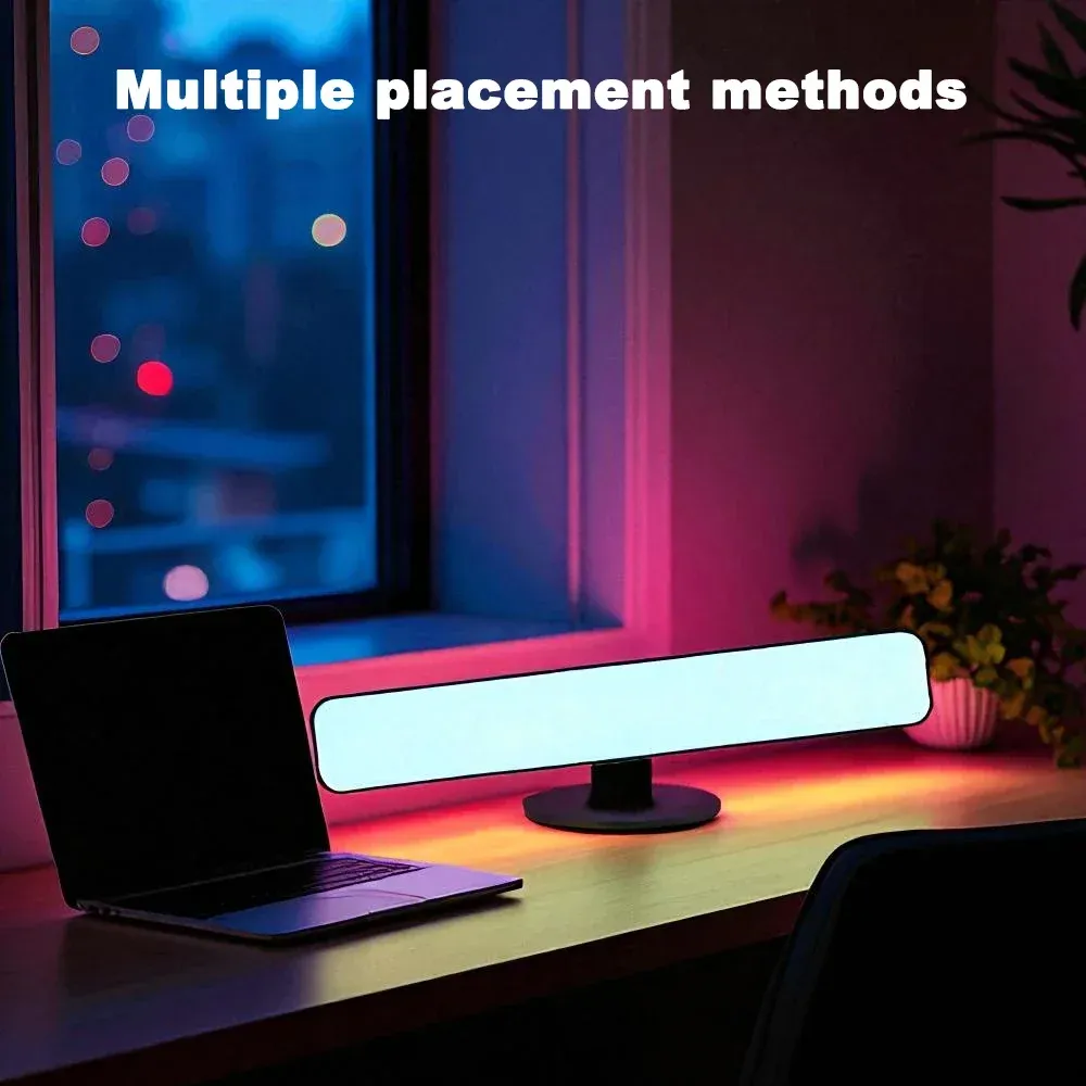 Barre lumineuse RVB de bureau à rythme musical, rechargeable par USB 5