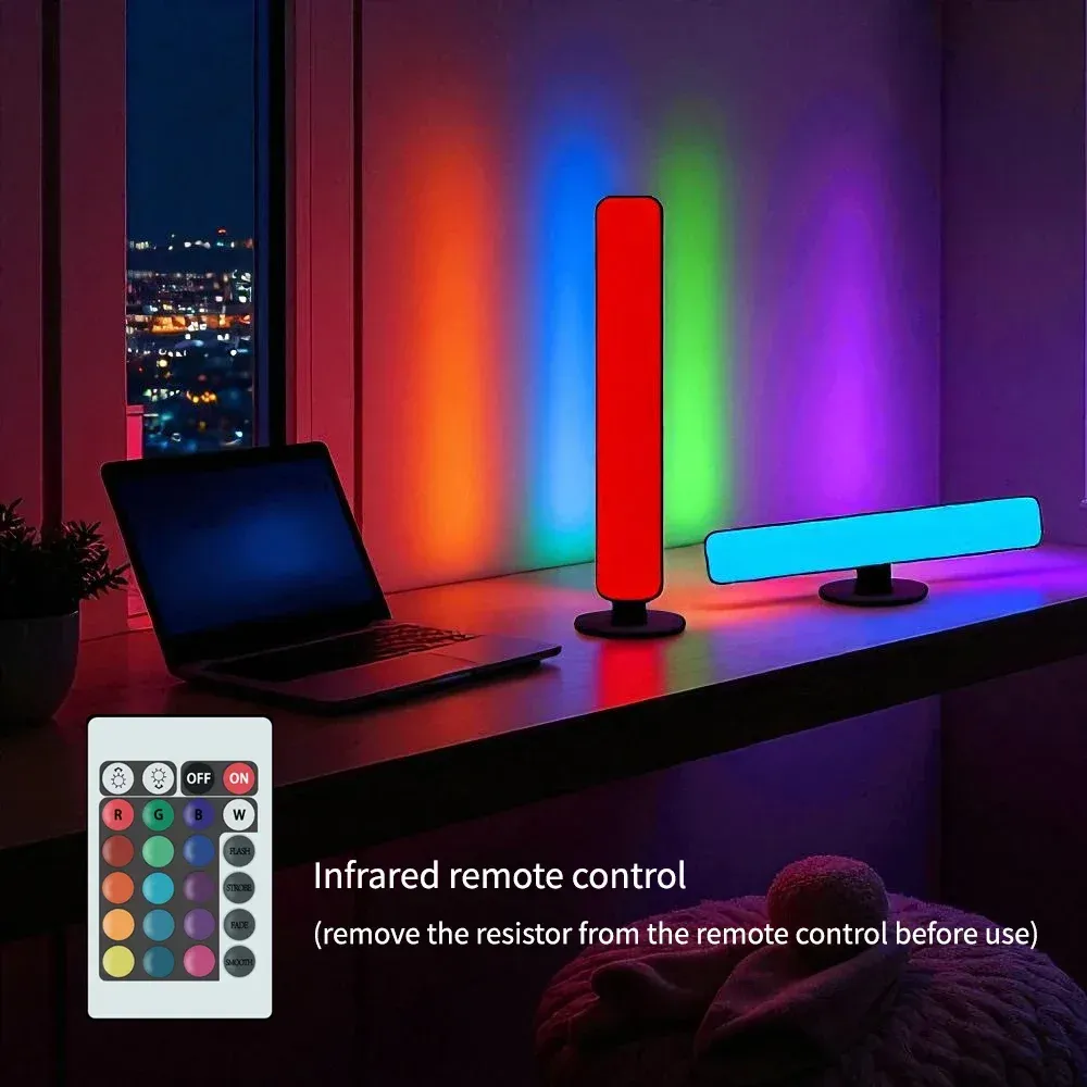 Barre lumineuse RVB de bureau à rythme musical, rechargeable par USB 6