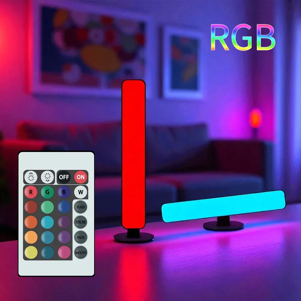 Barre lumineuse RVB en ambiance dans un espace de travail