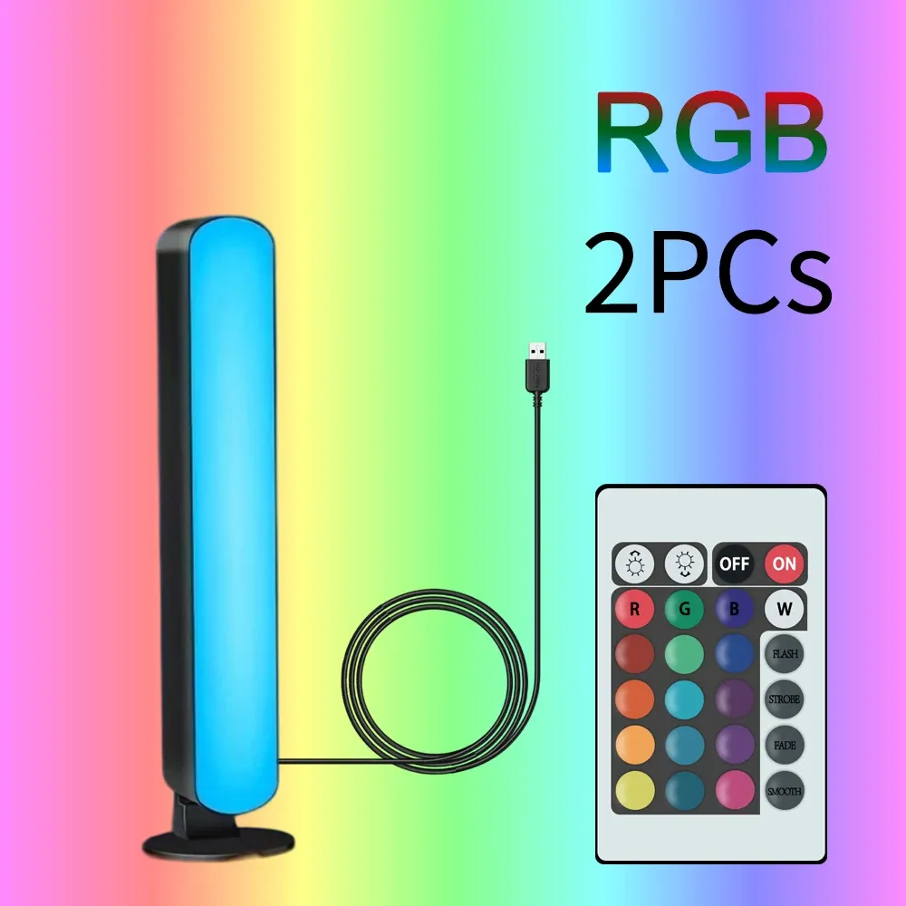 Barre lumineuse RVB de bureau à rythme musical, rechargeable par USB 8