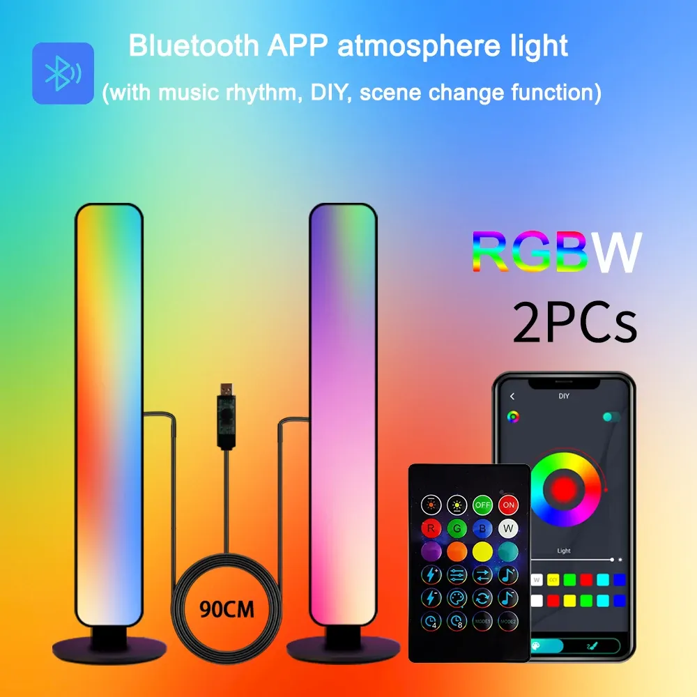 Barre lumineuse RVB de bureau à rythme musical, rechargeable par USB 9