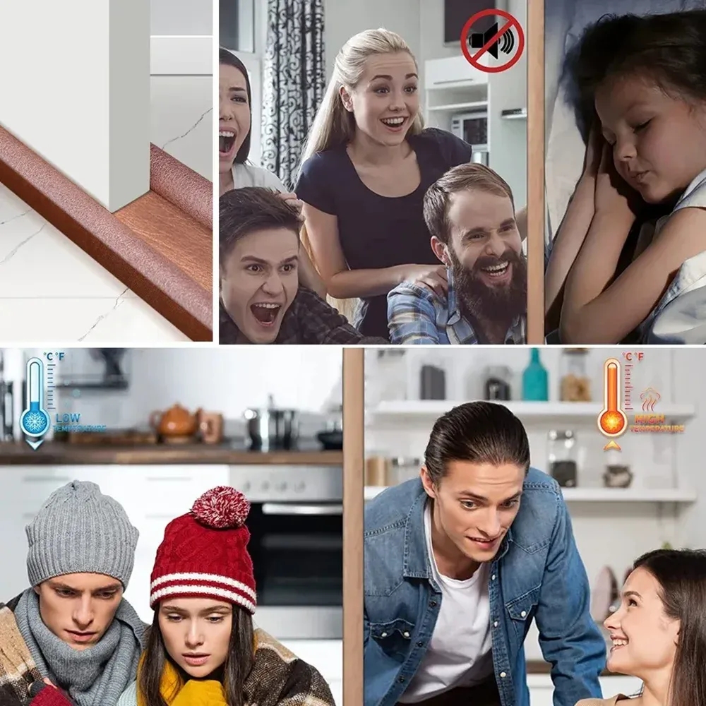 Bande d'étanchéité insonorisée coupe-vent pour porte, anti-poussière 6