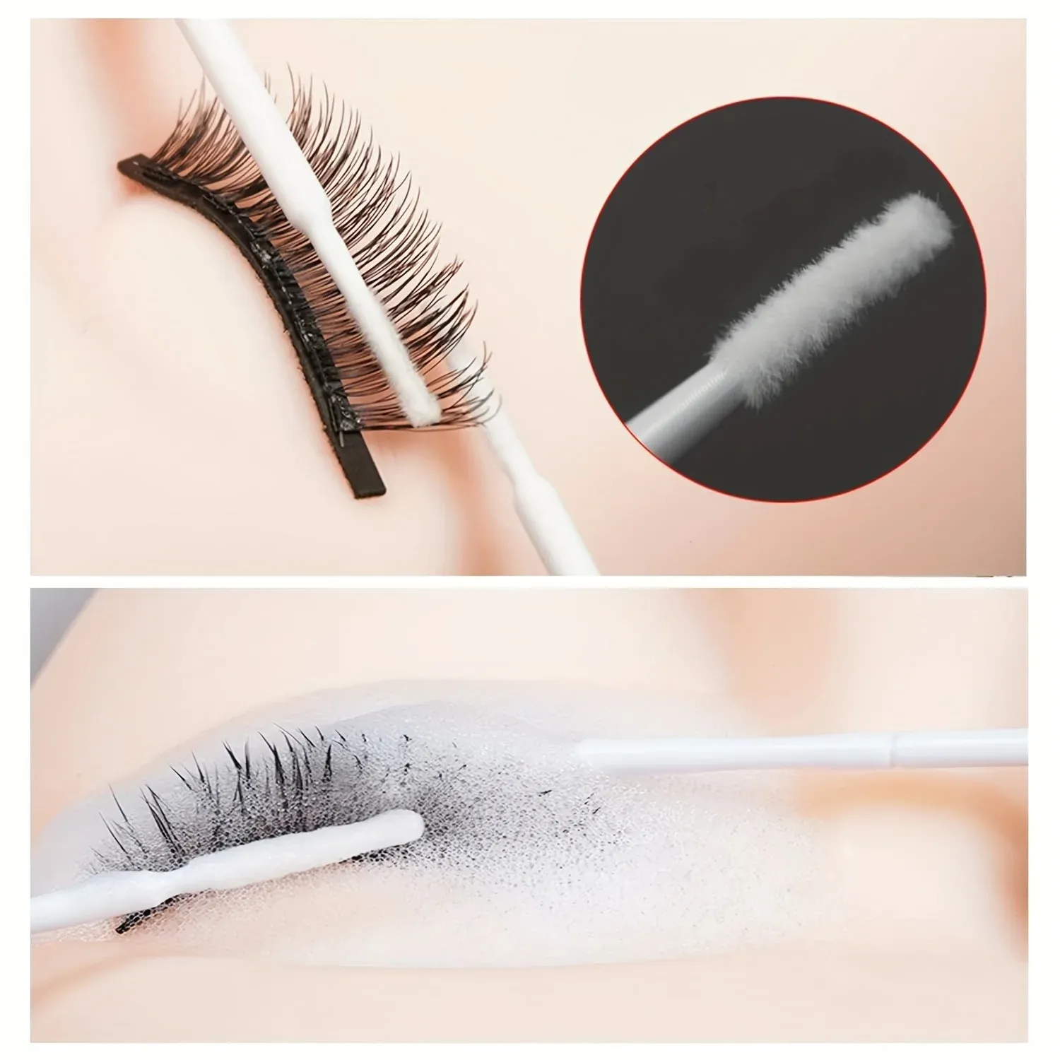 200 brosses de nettoyage pour cils, micro-éponges individuelles, pinceaux de démaquillage, micro-brosses pour cils, outils de beauté et de nettoyage 5