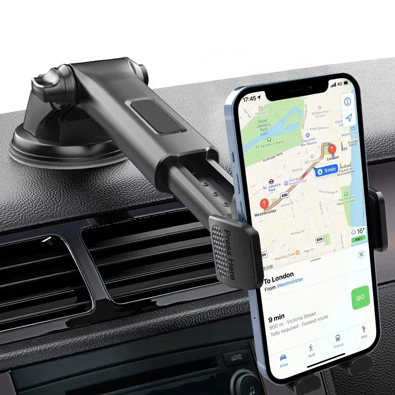 Support de téléphone pour voiture à fixation automatique pour tableau de bord et pare-brise, compatible smartphones de 4,7 à 7 pouces 3