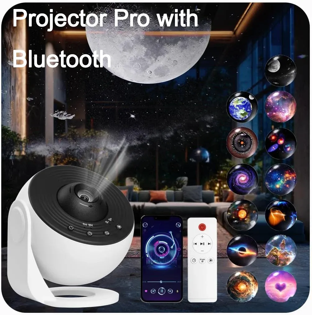 Projecteur de galaxie professionnel à veilleuse, projecteur de ciel étoilé 360° avec lampe planétarium rotative pour chambre d'enfant 9