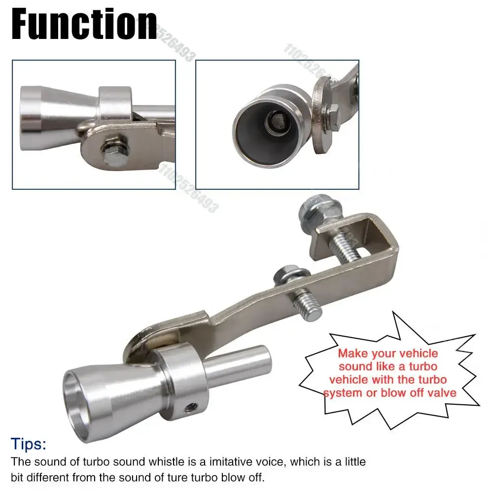 Sifflet simulateur de turbo universel pour tuyau d'échappement automobile, silencieux sonore pour véhicule, taille S 3