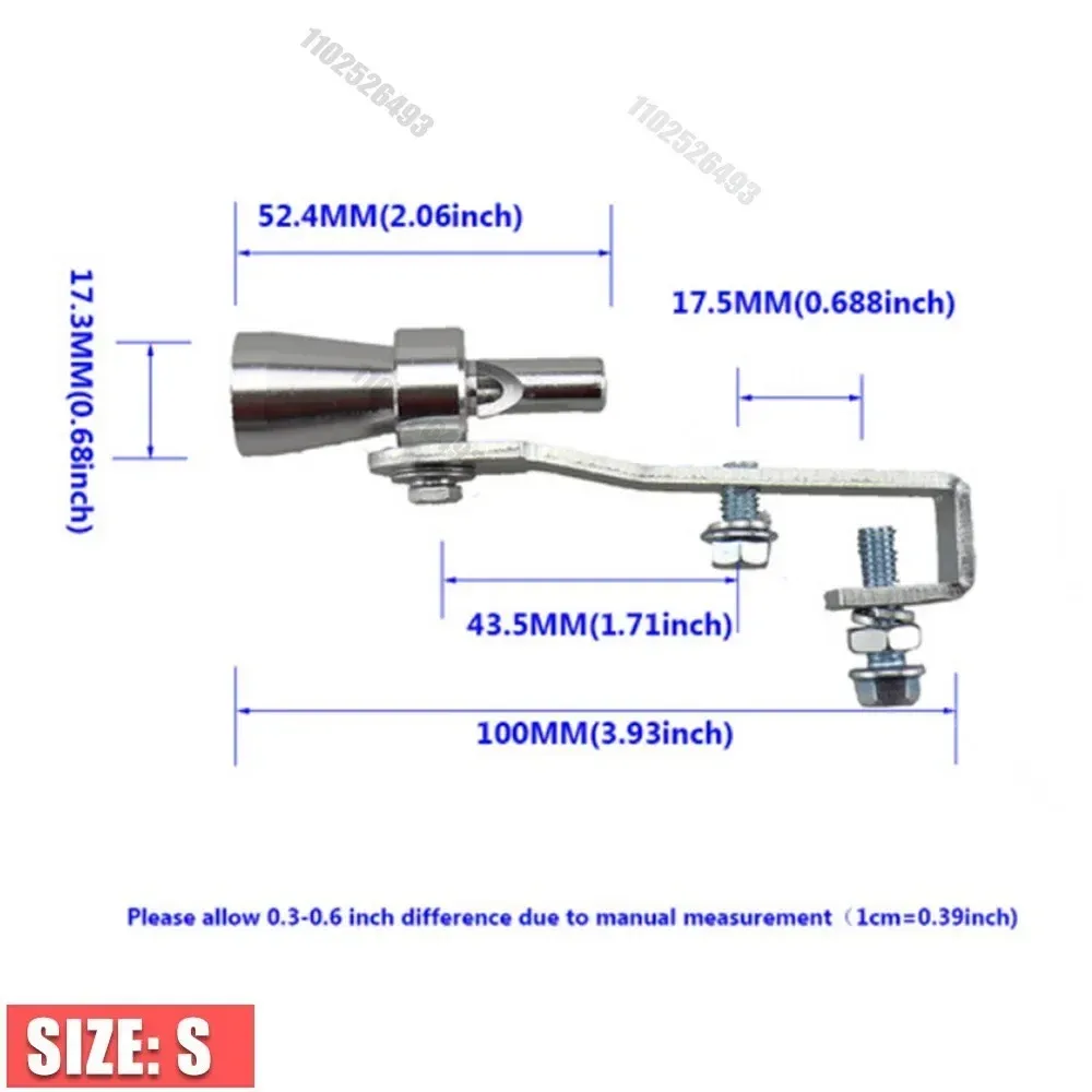 Sifflet simulateur de turbo universel pour tuyau d'échappement automobile, silencieux sonore pour véhicule, taille S 2