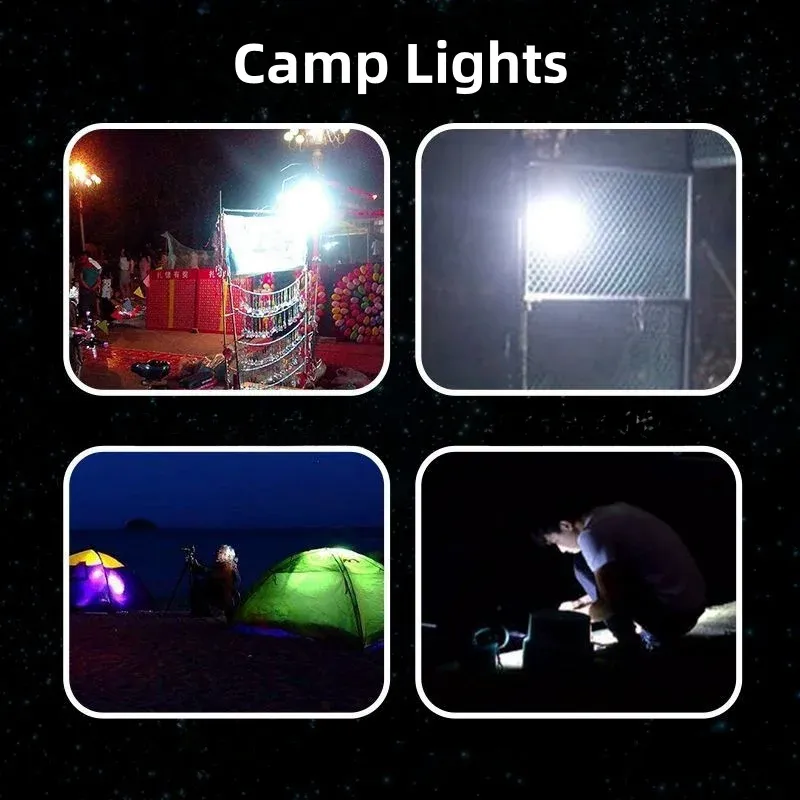 Lot de 2 lampes LED portables rechargeables avec batterie, avec mode clignotant, pour intérieur et extérieur, idéales pour le camping et les barbecues 4