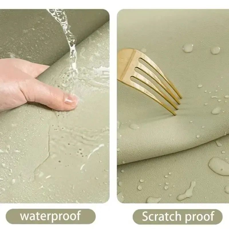 Nappe en cuir imperméable et facile à nettoyer, grand sous-main antidérapant pour bureau et tapis de souris pour clavier 3