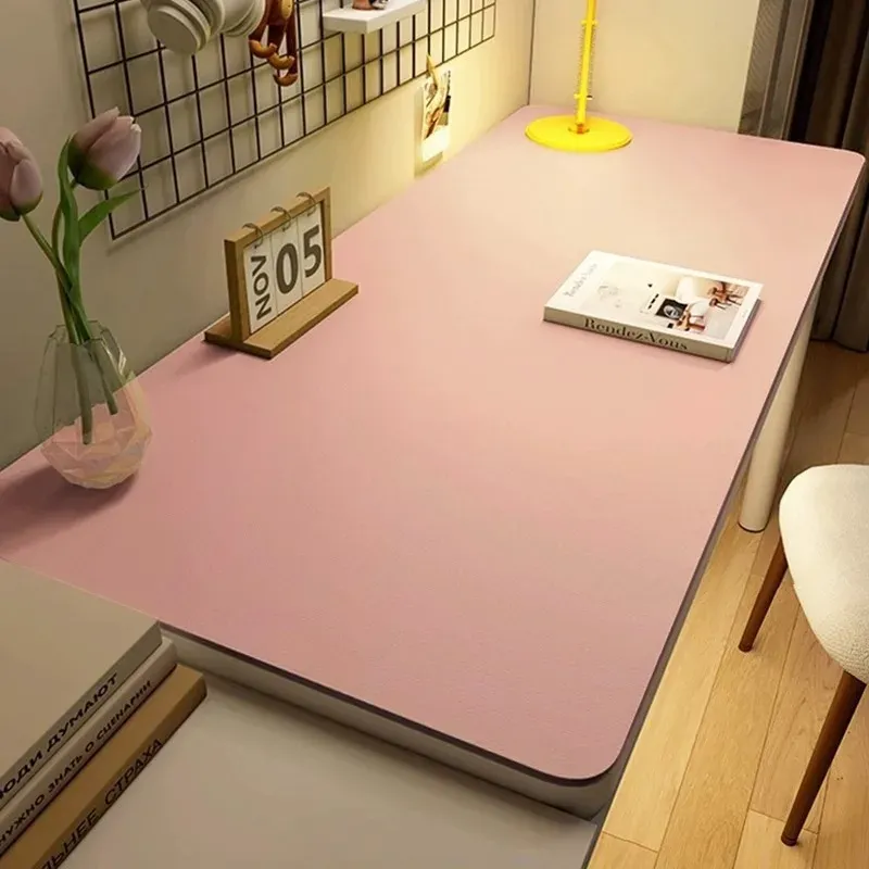 Nappe en cuir imperméable et facile à nettoyer, grand sous-main antidérapant pour bureau et tapis de souris pour clavier 11