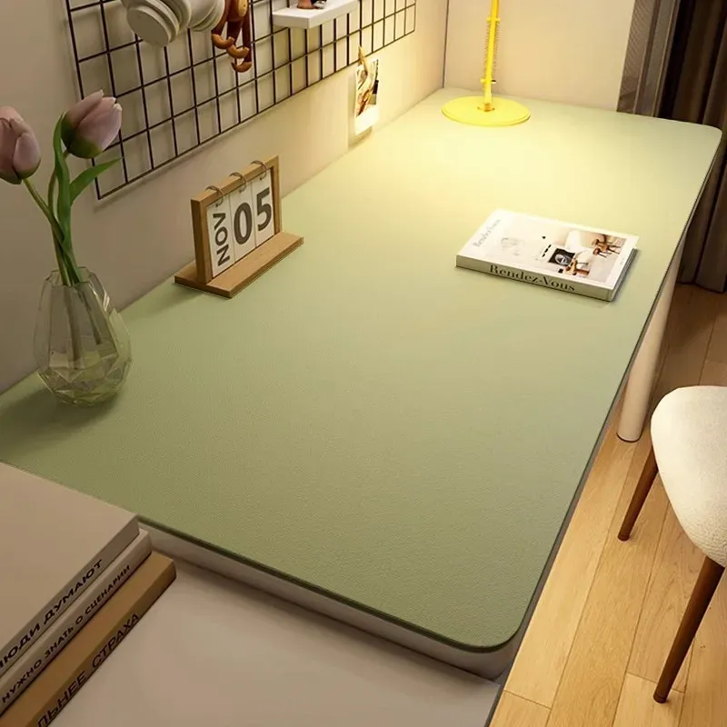 Nappe en cuir imperméable et facile à nettoyer, grand sous-main antidérapant pour bureau et tapis de souris pour clavier 9