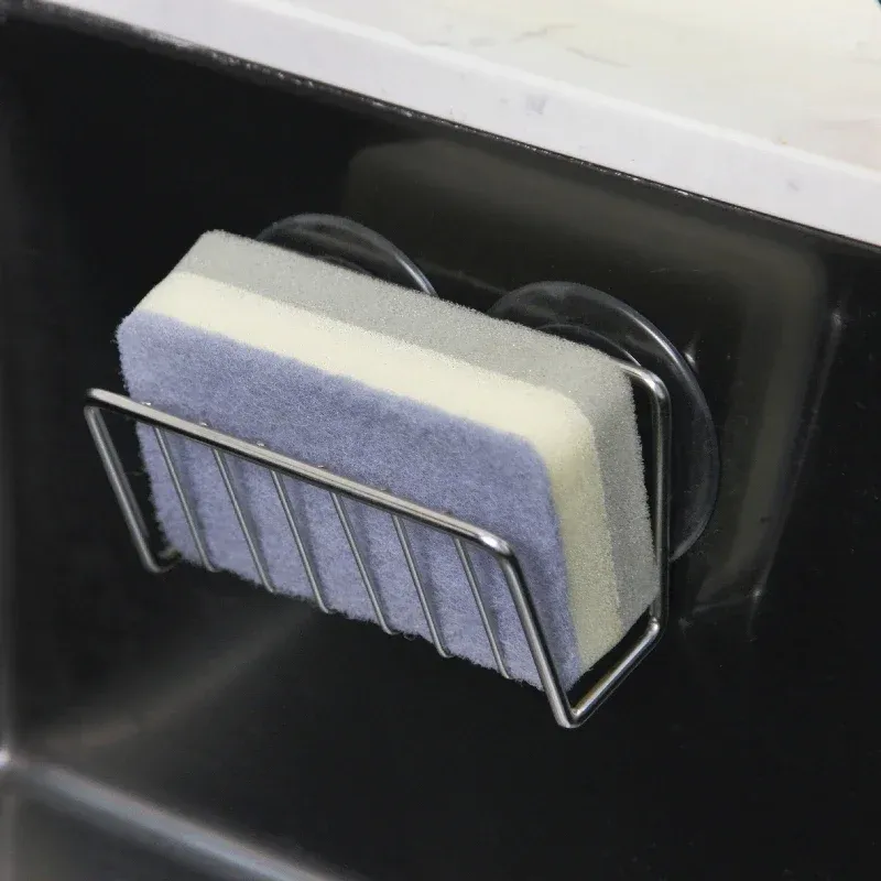 Étagère de rangement en acier inoxydable pour éponge d'évier, boule de fil de cuisine, chiffon, support d'évaluation, T1 - Image 1