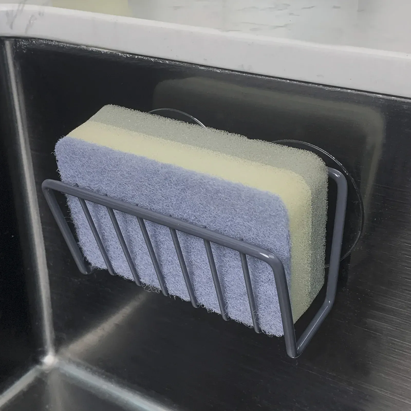Étagère de rangement en acier inoxydable pour éponge d'évier, boule de fil de cuisine, chiffon, support d'évaluation, T1 7