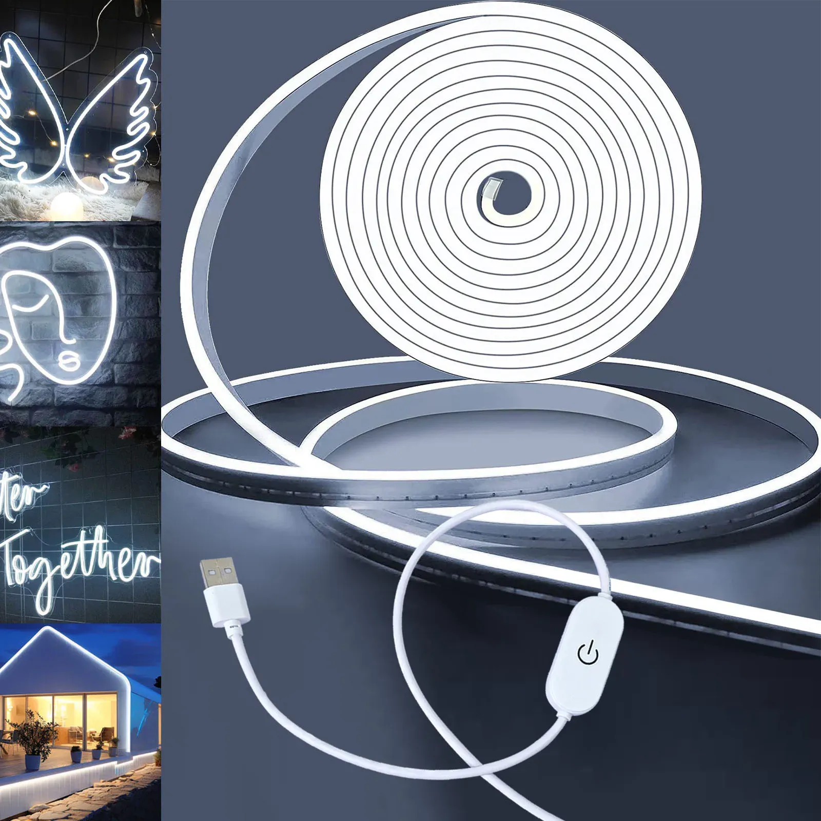 Bande lumineuse néon dans un espace de vie