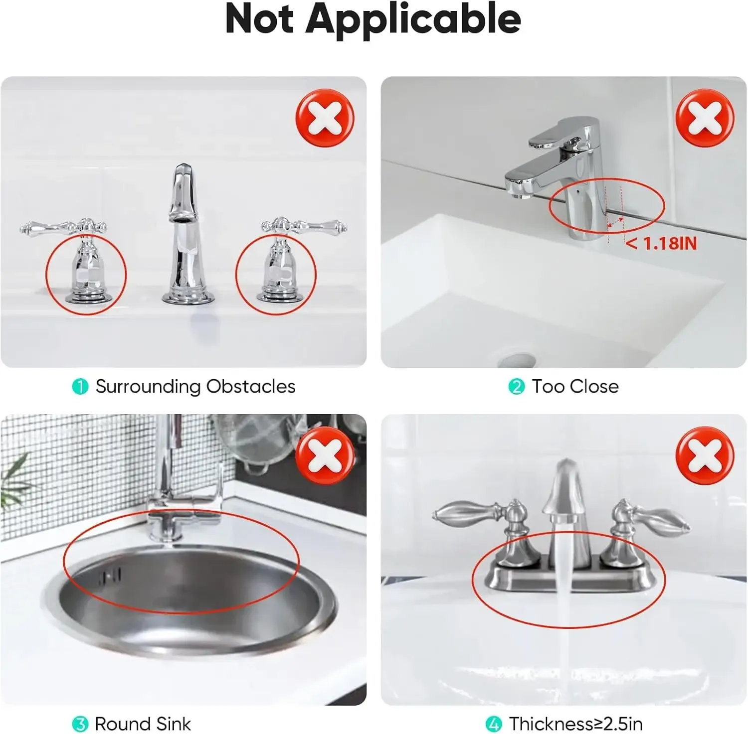 Tapis de robinet en silicone, 24 pouces, protection contre les éclaboussures pour évier de cuisine et salle de bains 6