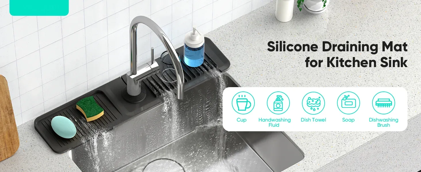 Tapis de robinet de 24 pouces pour évier de cuisine