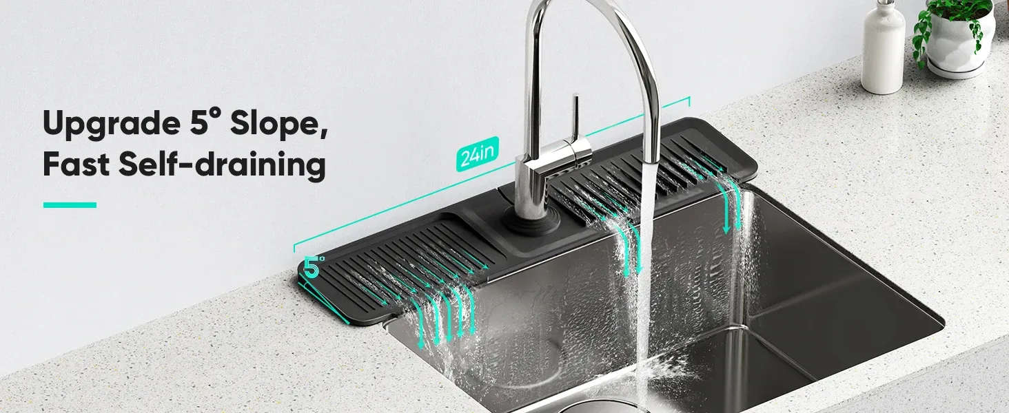 Tapis de robinet en silicone, utilisation en cuisine