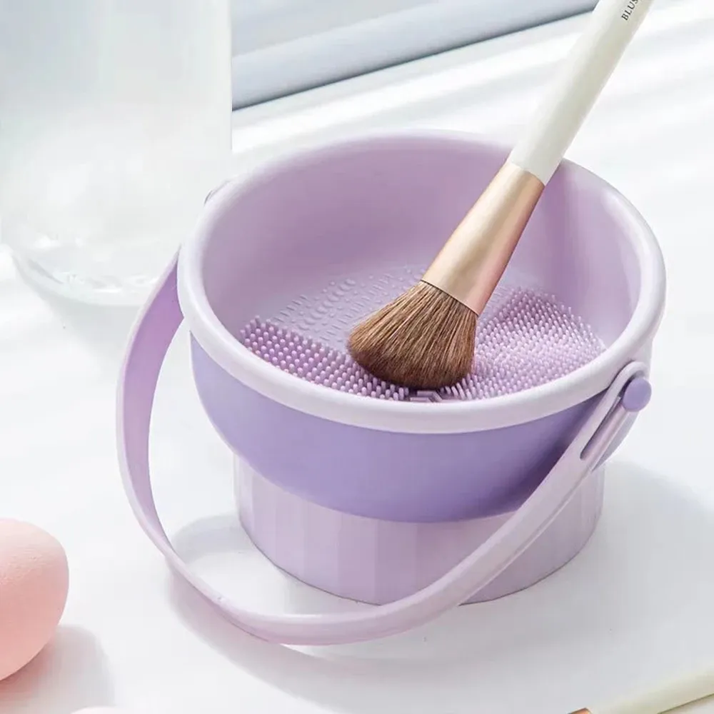 Bol de nettoyage pour pinceaux de maquillage en silicone, support de séchage pour éponge de maquillage – Ensemble de rangement pour houppettes et pinceaux 7