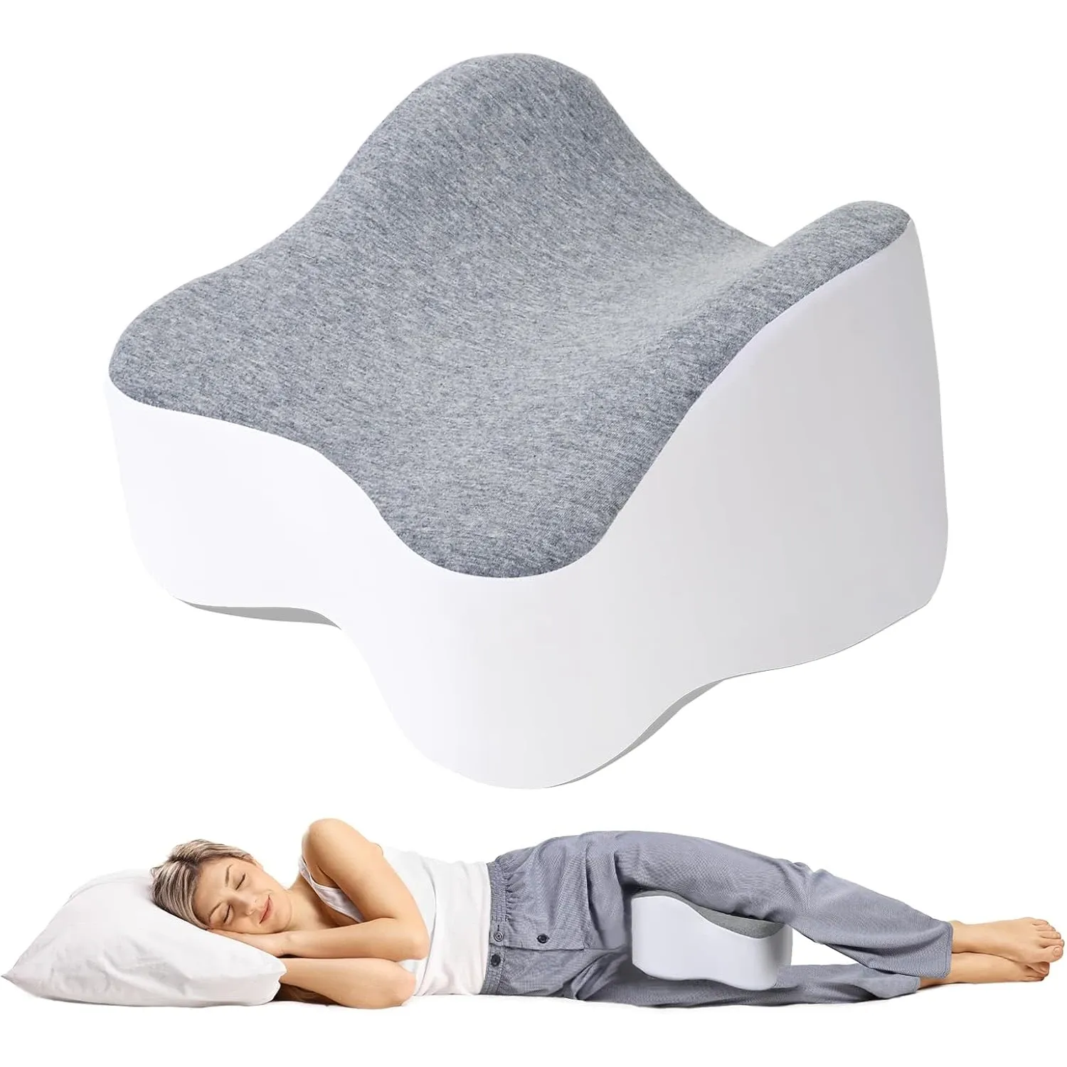 Grand oreiller entre les jambes en mousse à mémoire de forme pour dormir sur le côté - Image 1