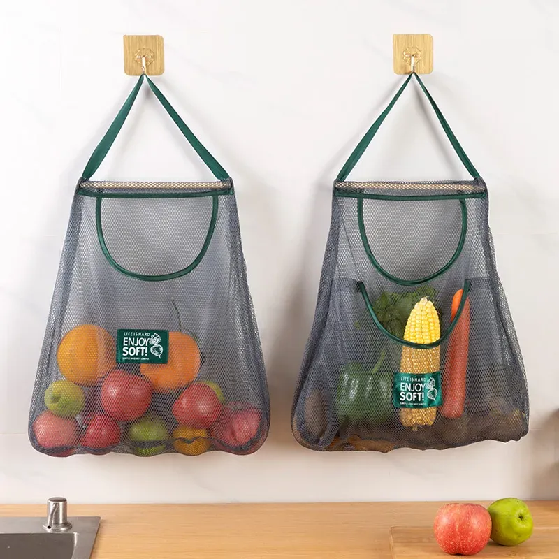 Détail du filet de rangement pour légumes