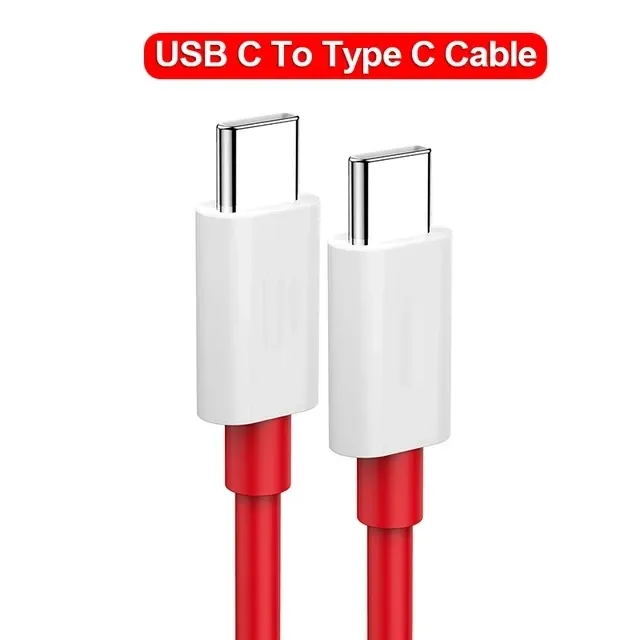 Câble de charge rapide Smile Vooc USB-C vers USB-C 65W PD pour OnePlus, compatible modèles 12, 11, 10T, 9, 8T, 7T Pro, Warp Dash Charge, 6T et 5T, avec transfert de données 8
