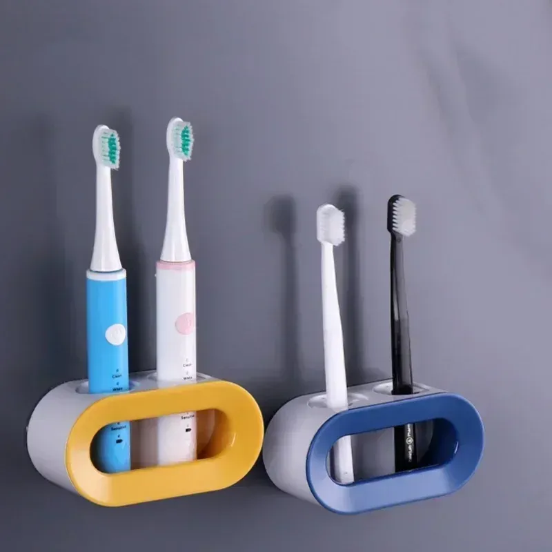 Porte-brosse à dents électrique, support mural auto-adhésif à double trou, gain de place, accessoire de salle de bain 3