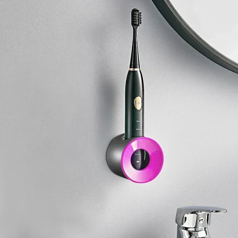 Porte-brosse à dents électrique, support mural auto-adhésif à double trou, gain de place, accessoire de salle de bain 2