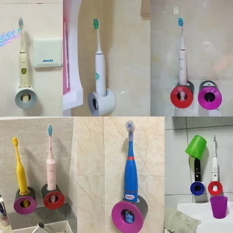 Porte-brosse à dents électrique sous différents angles