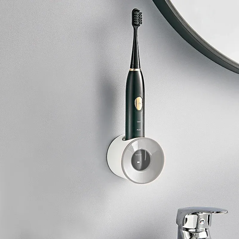 Porte-brosse à dents électrique, support mural auto-adhésif à double trou, gain de place, accessoire de salle de bain 13