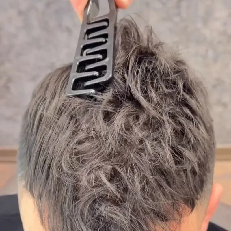 Peigne texturant pour hommes en forme de Z, pour rehausser les racines et donner du volume, pour une coiffure volumineuse, outil de coiffure pour couvrir les raies et les frisures 2