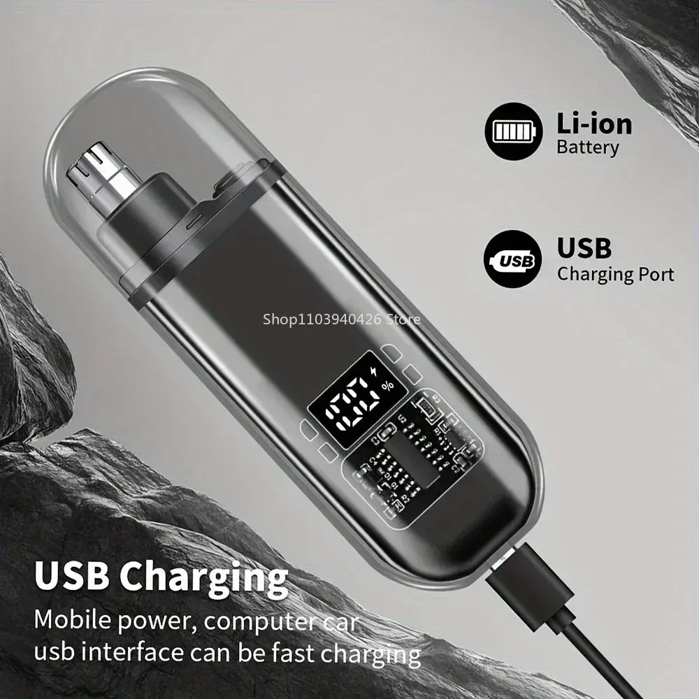 Tondeuse nez et oreilles pour homme, rechargeable USB, compacte et portable 3