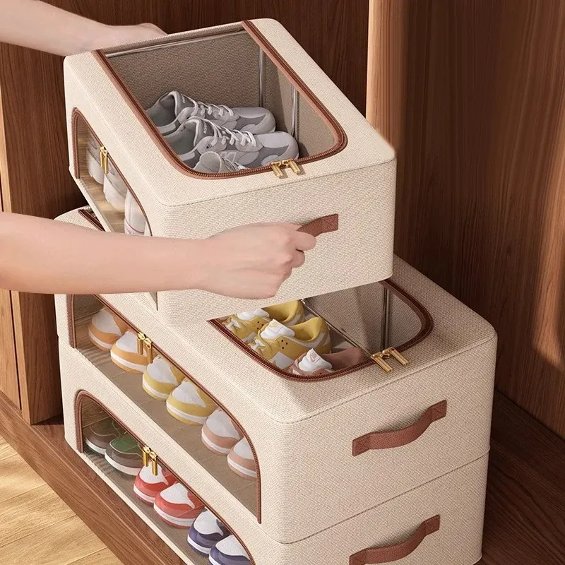 Organisateur de rangement de chaussures, poignées robustes