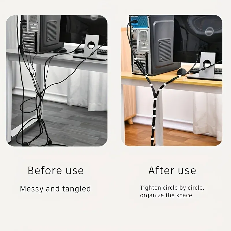Organiseur de câbles, attache-câbles USB, ruban de gestion des câbles pour bureau, attaches pour écouteurs, enrouleur de câbles, crochet et boucle pour téléphone 5