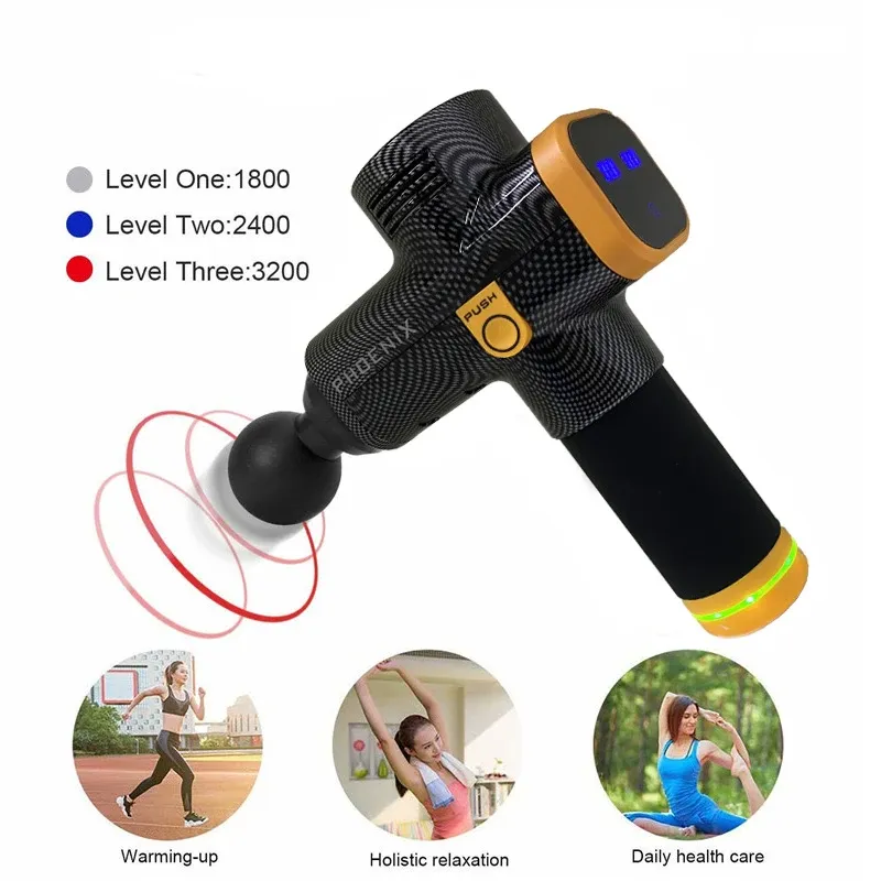 Pistolet de massage Phoenix A2 – Masseur de tissus profonds portable à percussion pour la relaxation musculaire, avec écran d'affichage 4