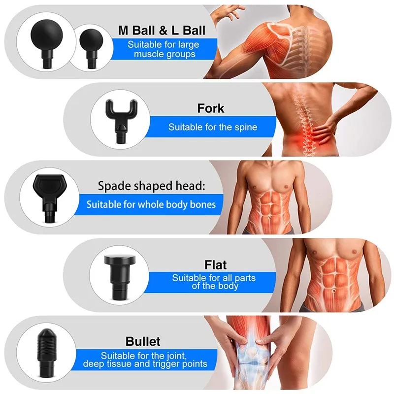 Pistolet de massage Phoenix A2 – Masseur de tissus profonds portable à percussion pour la relaxation musculaire, avec écran d'affichage 5