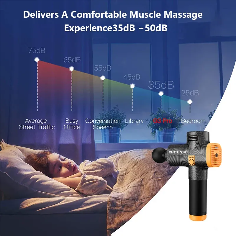 Fonctionnement silencieux du pistolet de massage Phoenix A2