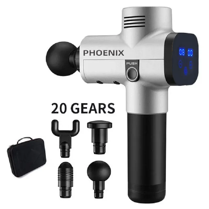 Pistolet de massage Phoenix A2 – Masseur de tissus profonds portable à percussion pour la relaxation musculaire, avec écran d'affichage 8