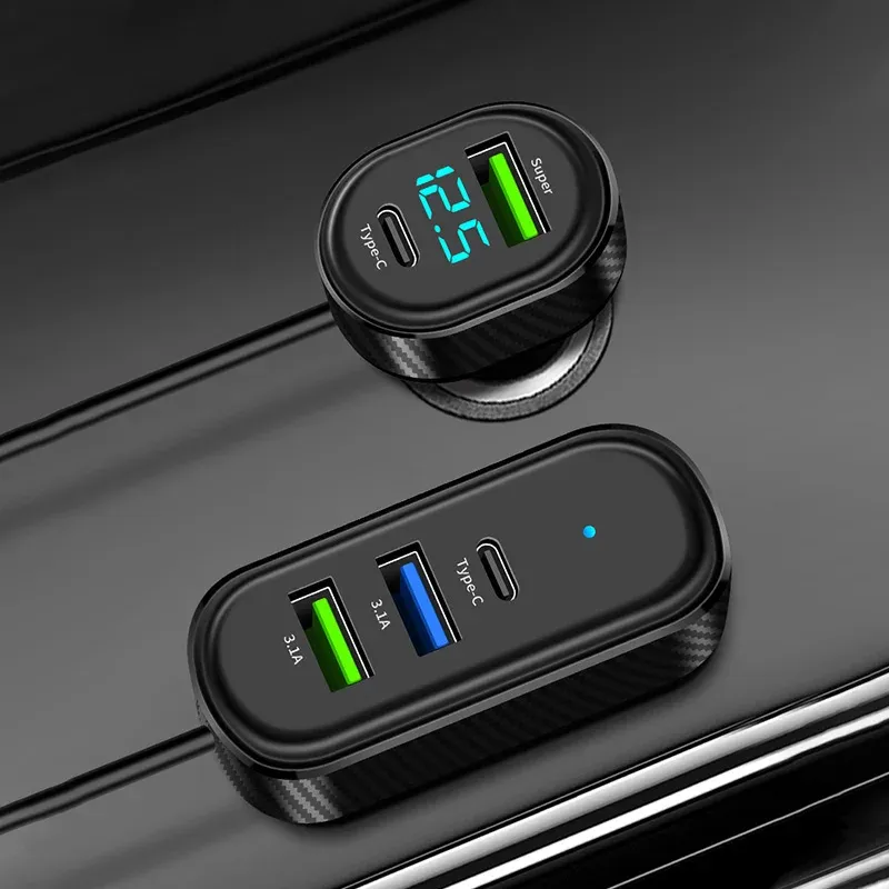 Chargeur de voiture 5 en 1 câble long